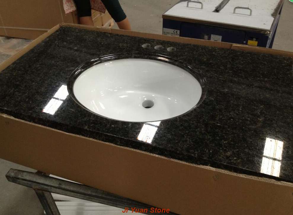 Double Sink Vanity Top 60 Inch, Black Granite Vanity Top With Sink